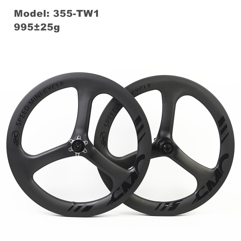 SMC Govan-355-TW1 18" 355 Tri-spokes Carbon Wheels for Birdy Folding Bike