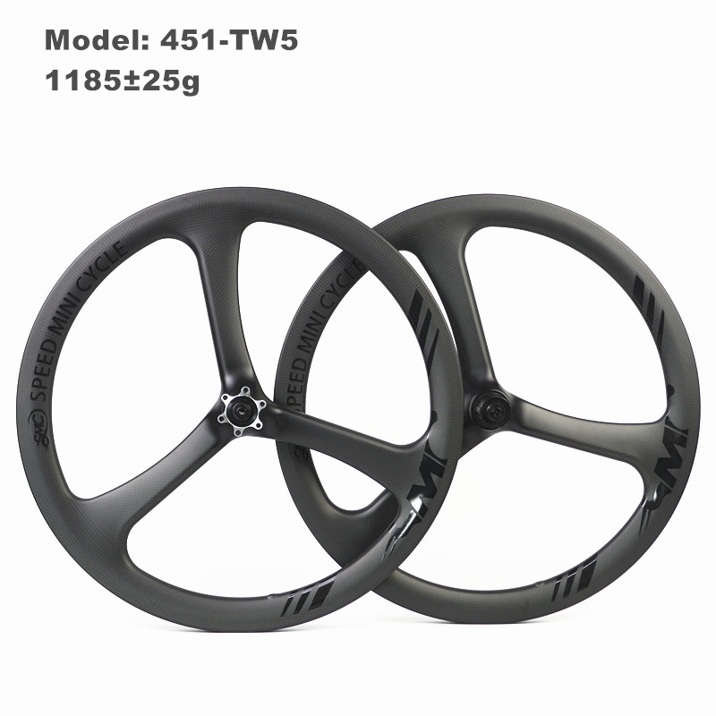 SMC Govan 451-TW5 20" 451 Tri-spokes Carbon Wheels for Folding Bikes