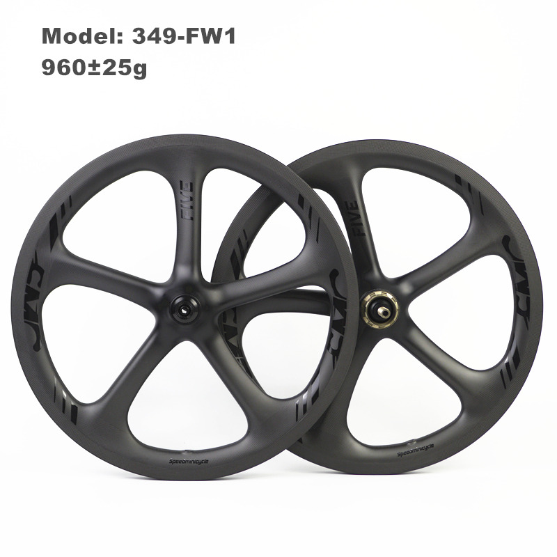SMC FIVE-349-FW1 16" 349 5-spokes Carbon Wheels for Brompton 3/4-speed 7-speed Folding Bike