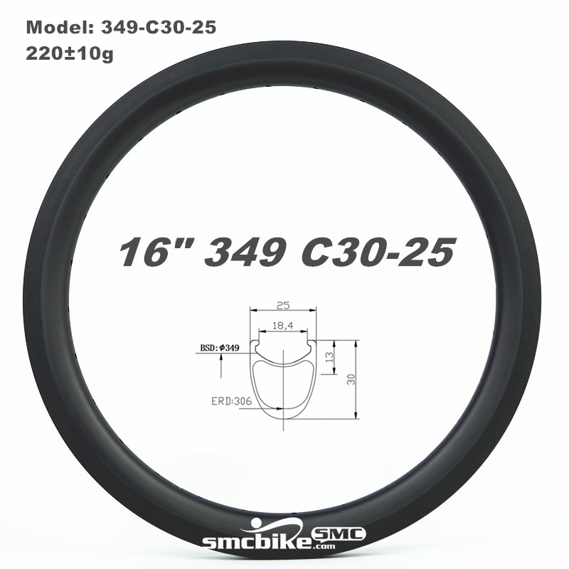SMC 349-C30-25 16" 349 30MM Deep 25mm Wide Carbon Fiber Rim