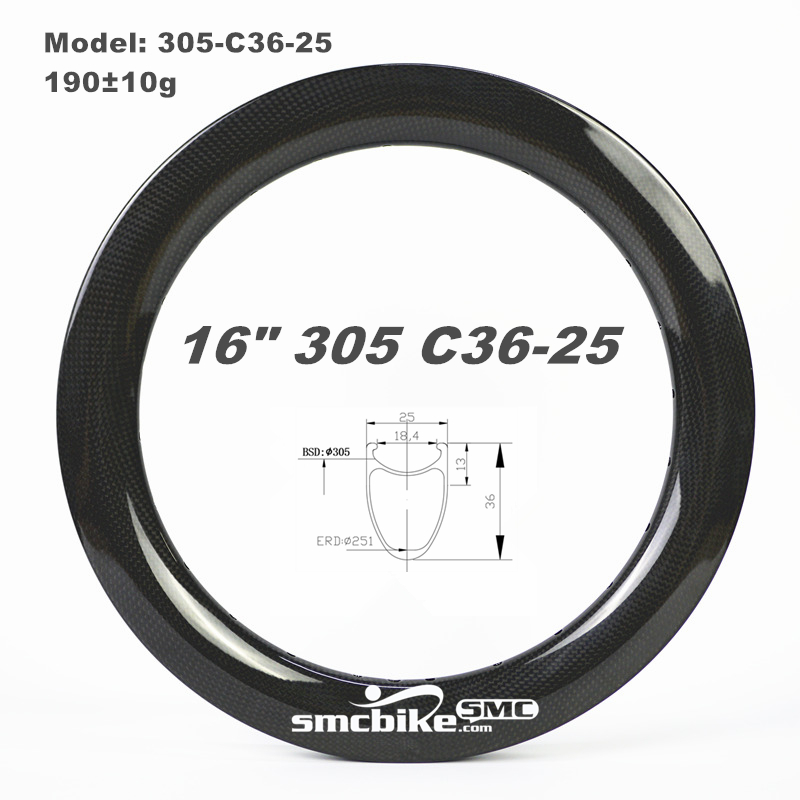 SMC 305-C36-25 16" 305 36MM Deep 25mm Wide Carbon Fiber Rim
