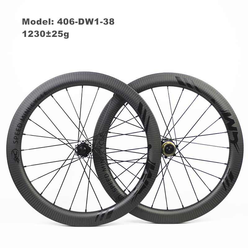 SMC 20" 406 38MM Carbon Wheels for Disc Brake Bikes Birdy Bike
