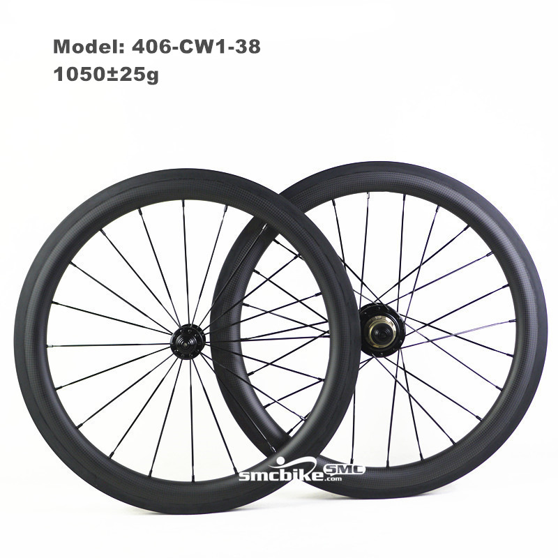 SMC 20" 406 38MM Carbon Wheels for Rim Brake Bikes