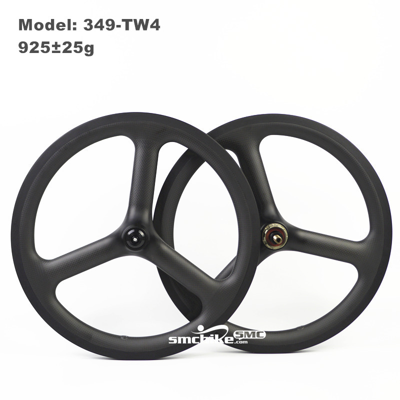 SMC Classic-349-TW4 16" 349 Tri-spokes Carbon Wheels for Brompton 7-speed Folding Bike