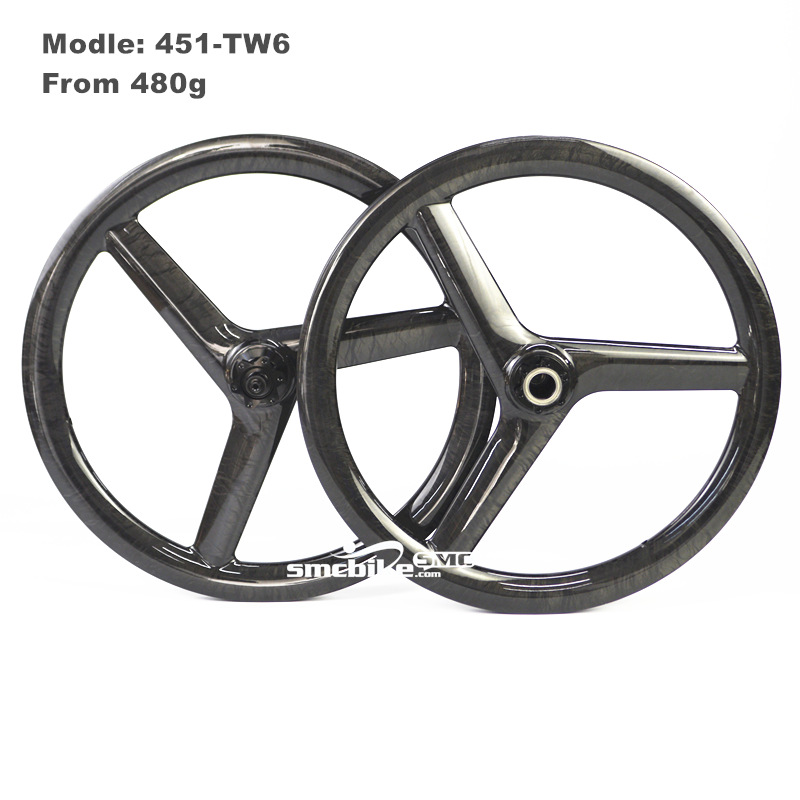 SMC 451-TW6 20 inch 451 Tri-spokes Carbon Wheels for Tern Dahon Folding Bike Friday