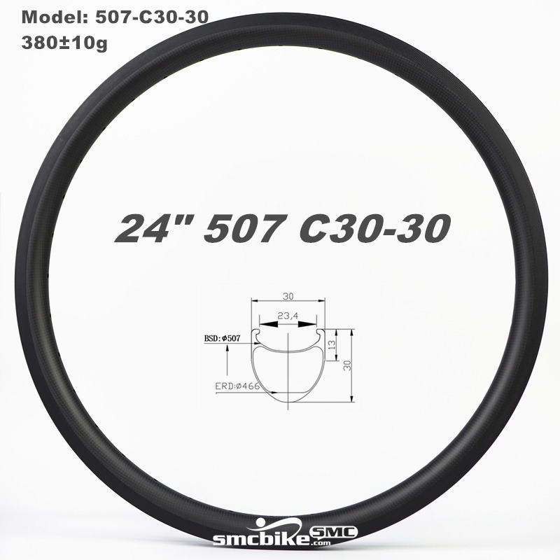 SMC 24" 507 30MM Deep 30mm Wide BMX Cruiser Race Carbon Rim