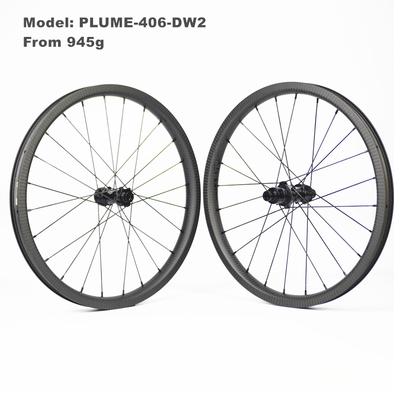 PLUME-406-DW2 20 inch 406 Custom Carbon Wheels for Brompton G-line Birdy Bike 