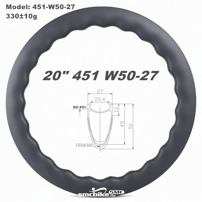 SMC 20inch 451 45-50MM waves carbon rim