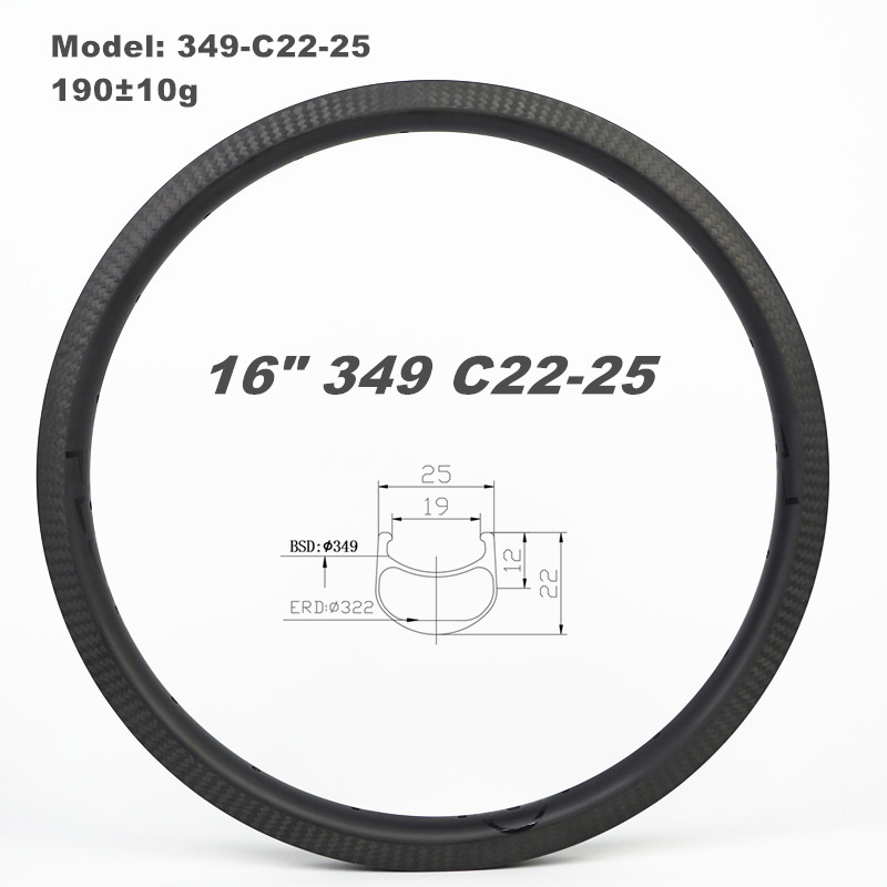 SMC 16inch 349 22MM Carbon rim