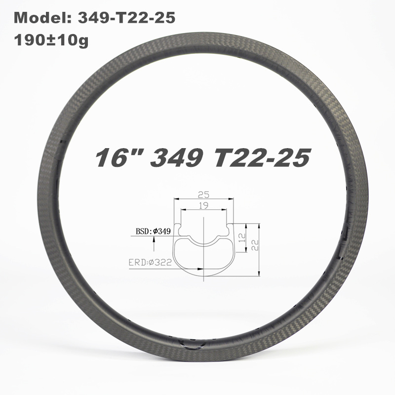 SMC 16inch 349 22MM Carbon rim